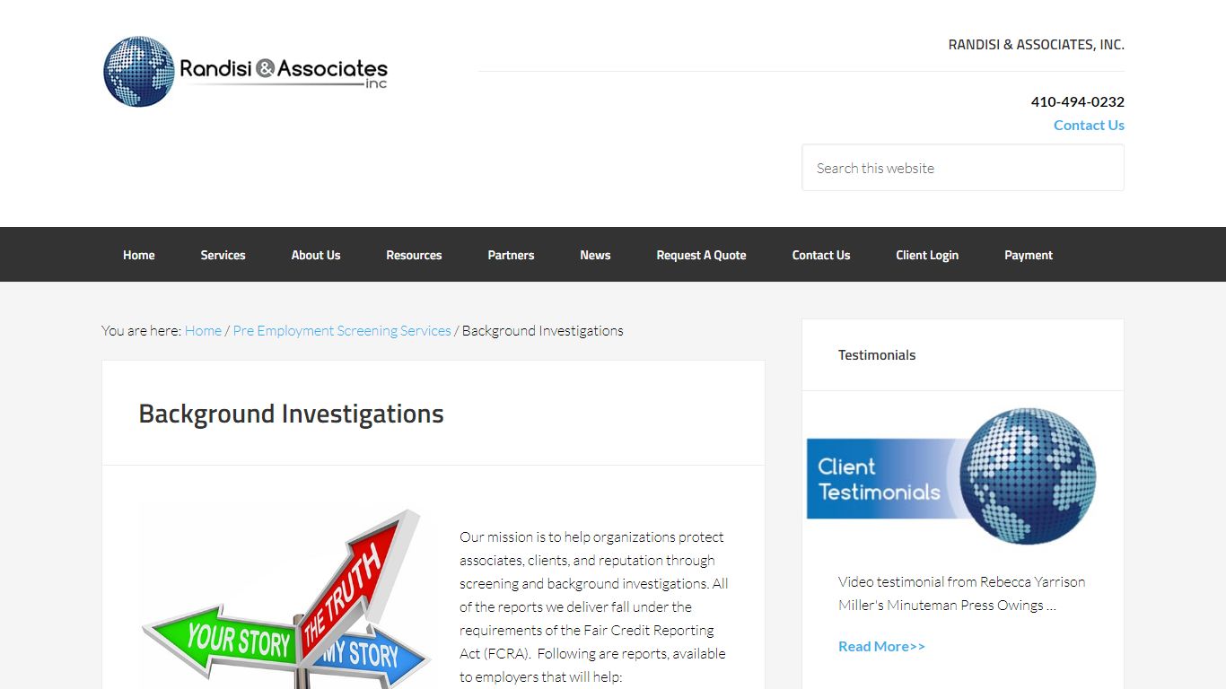 Background Investigations - Pre Employment Screening